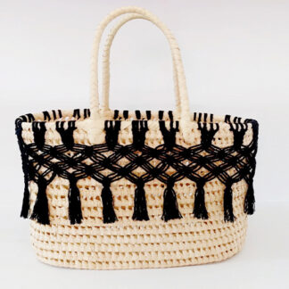 CESTA DE MANO CON MACRAME