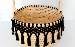 CANASTA CON MACRAME