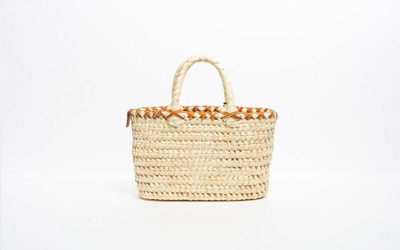 Mini cesta de mano contorno naranja